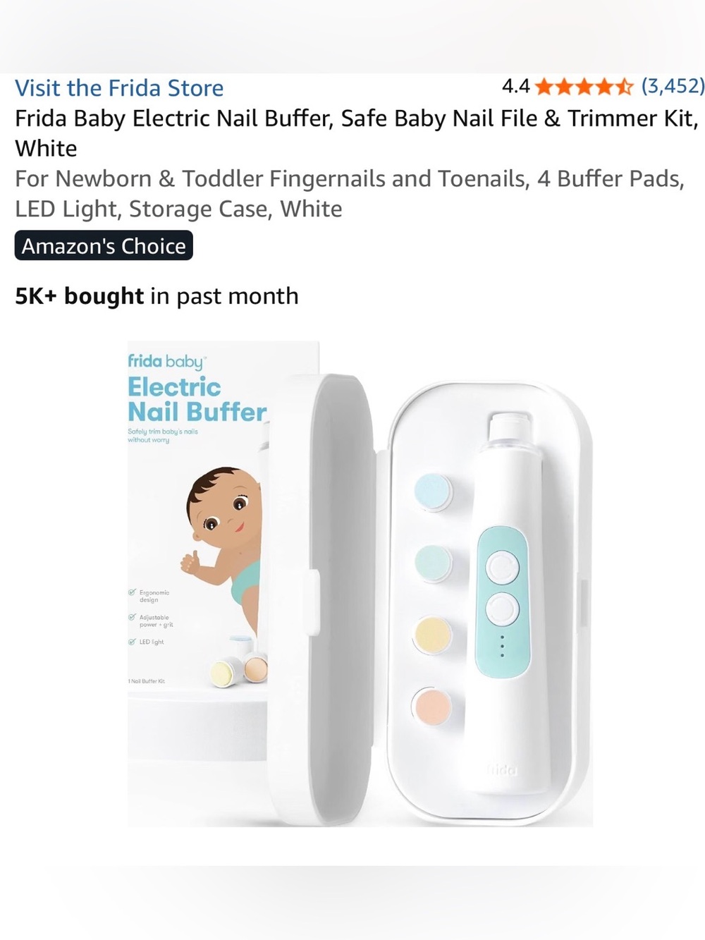 NEW Frida Baby Electric Nail Buffer Kit —